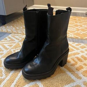 Zara Black Heeled Boots